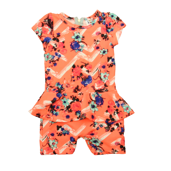 Dot Dot Smile Dresses Dot Dot Smile Girls Orange Floral Dress Size